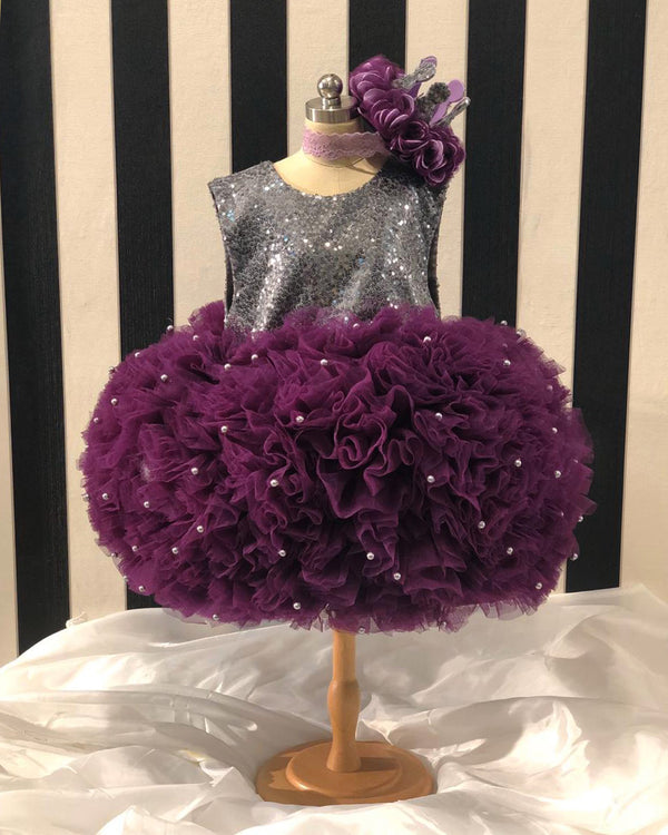 Ruffle Puff - Plum Rosseate  - Toddler Special Occasion Dress